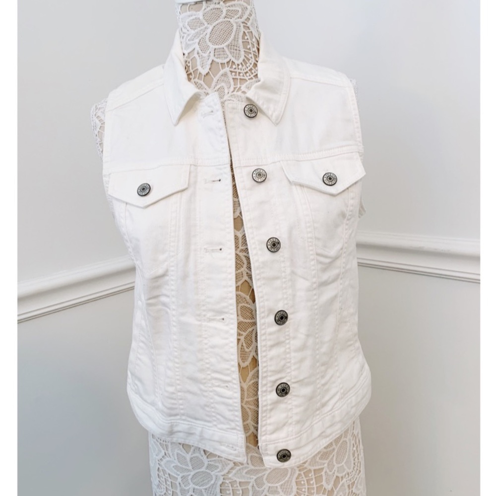 White Denim Vest